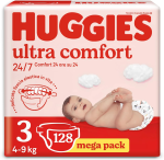 HUGGIES ULTRA COMFORT MEGA PACK TAGLIA 3 DA 128 PANNOLINI (4-9 KG) 
