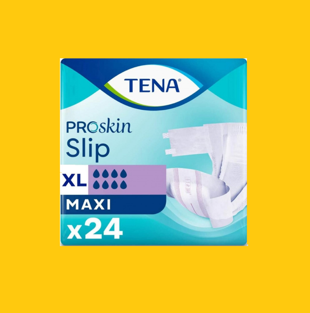 Tena Slip Maxi Pannoloni per Incontinenza con Adesivi Taglia XL – Assorbenti per Adulti 24 Pezzi