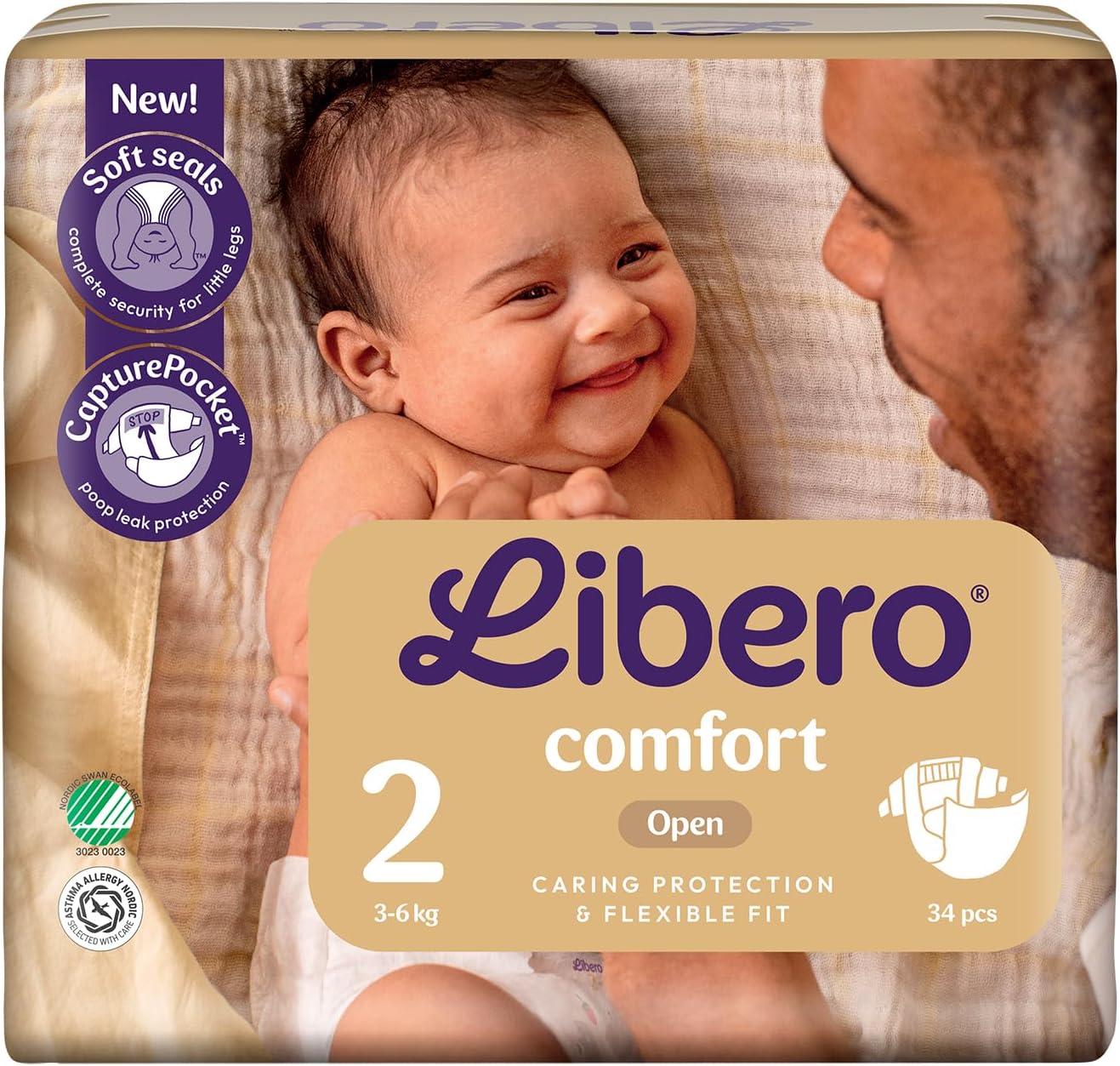 Libero Newborn Taglia 2 Pannolini Assorbenti 3-6 kg 34 Pezzi – Pannolini per Neonati - immagine 2