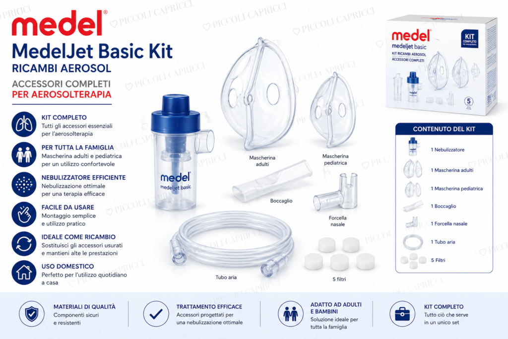 Medel MedelJet Basic Kit Ricambi Aerosol Accessori Completi per Aerosolterapia