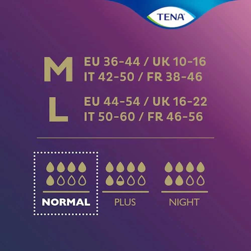 TENA Silhouette Blanc Pants Plus Vita Bassa Taglia L 10 Pezzi – Mutandine Assorbenti Donna per Incontinenza - immagine 2