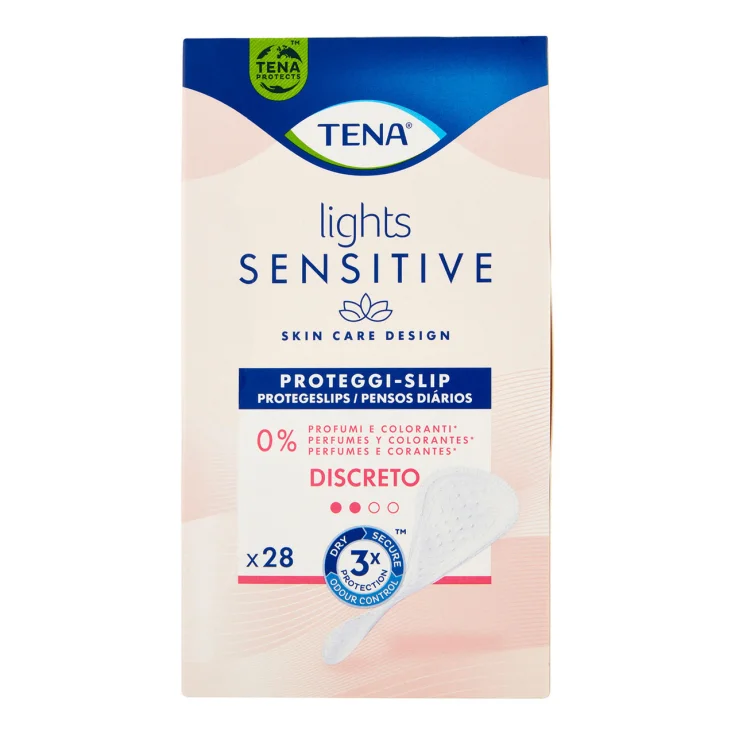 Tena Lights Sensitive Proteggislip per Perdite Urinarie 28 Pezzi – Salvaslip Assorbenti per Pelli Sensibili - immagine 2