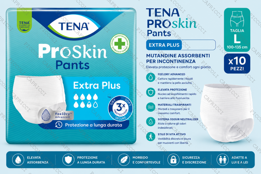 Tena Pants Extra Plus Taglia L Mutandine Assorbenti per Incontinenza 10 Pezzi – Pannoloni a Mutandina per Adulti