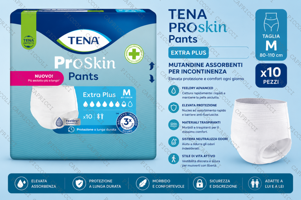 Tena Pants Extra Plus Taglia M Mutandine Assorbenti per Incontinenza 10 Pezzi – Pannoloni a Mutandina per Adulti