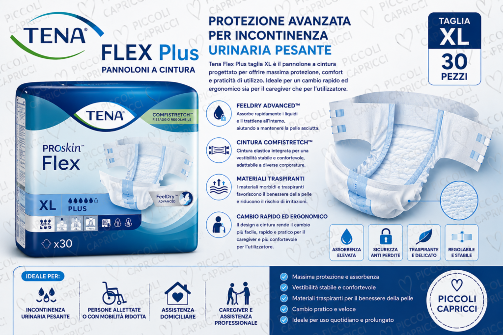 Tena Flex Plus Pannoloni a Cintura per Incontinenza Taglia XL – Assorbenti per Adulti 30 Pezzi