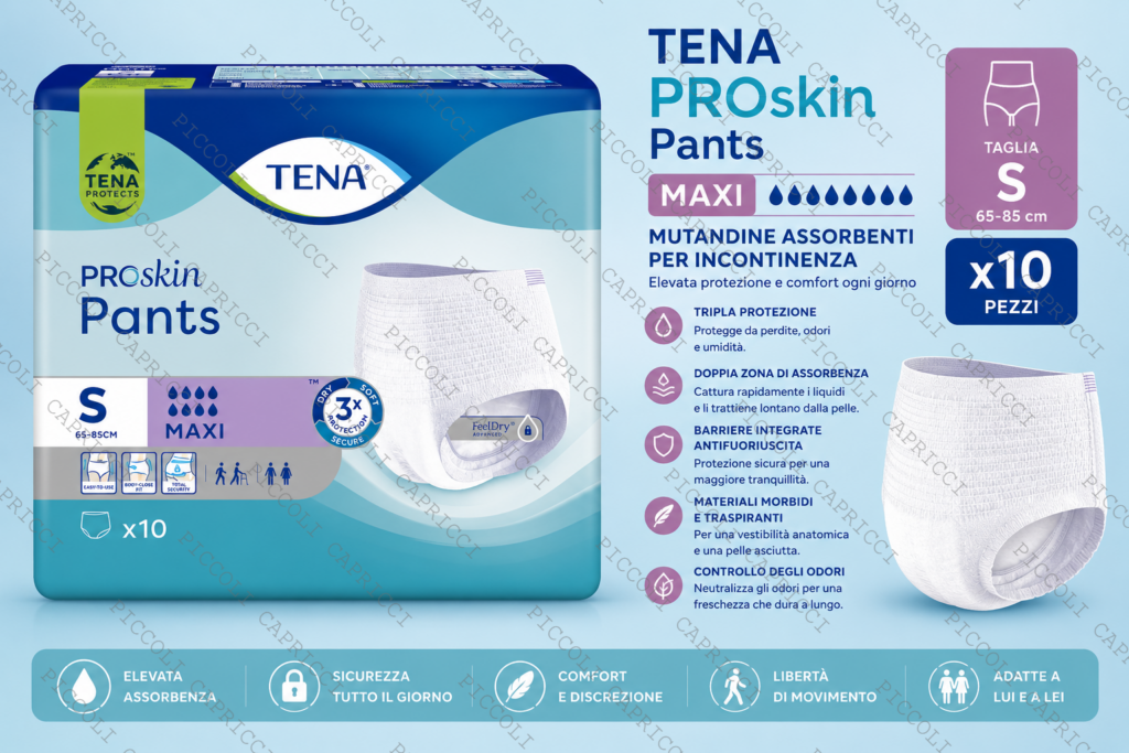 Tena Pants Maxi Taglia S Mutandine Assorbenti per Incontinenza 10 Pezzi – Pannoloni a Mutandina per Adulti