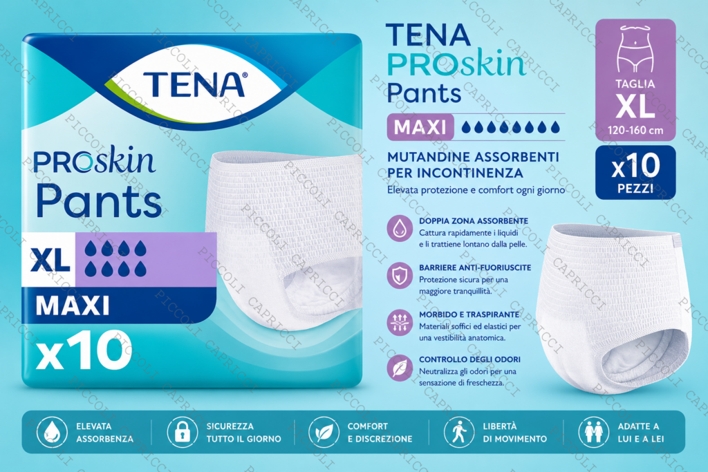 Tena Pants Maxi Taglia XL Mutandine Assorbenti per Incontinenza 10 Pezzi – Pannoloni a Mutandina per Adulti
