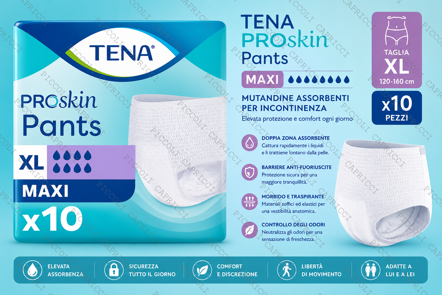 Tena Pants Maxi Taglia XL Mutandine Assorbenti per Incontinenza 10 Pezzi – Pannoloni a Mutandina per Adulti