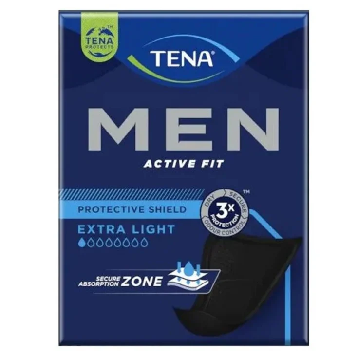 Tena Men Active Fit Level 0 Scudi Protettivi Uomo 14 Pezzi – Assorbenti Maschili per Perdite Urinarie Molto Leggere - immagine 2